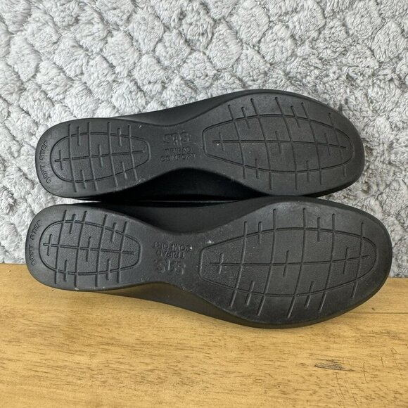 SAS Roamers Black Leather Slip on Loafers Size 7.5‎ Slim USA made VGUC - Picture 7 of 8